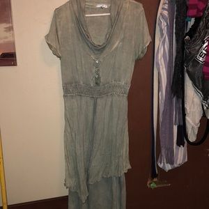 Vintage Mollo Rollo green tie dye LG